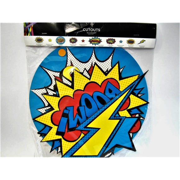 6-13 inch Superhero Batman Superman style Birthday Cut Outs Party Decorations - Picture 5 of 5